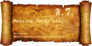 Metzing Terézia névjegykártya